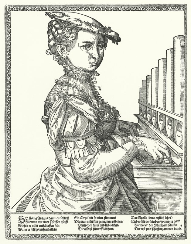 Woman Playing an Organ by German School