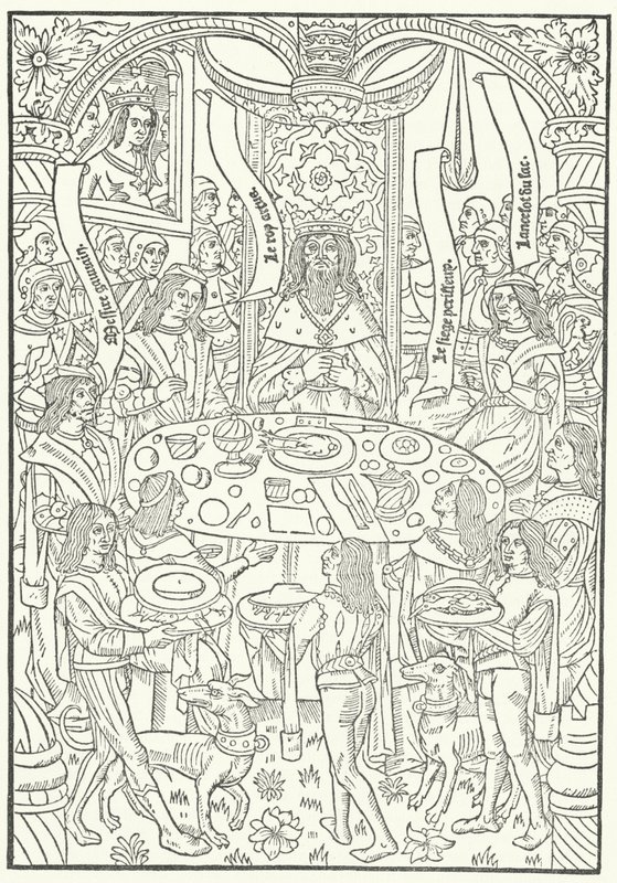Woodcut from the First Edition of Lancelot du Lac, Printed in Rouen by Jean le Bourgeois in 1488 (engraving) by German School