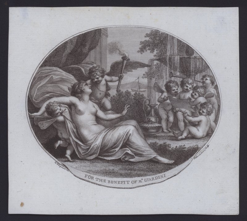 Benefit ticket for Italian violinist, composer and opera impresario Felice de Giardini by Giovanni Battista (after) Cipriani