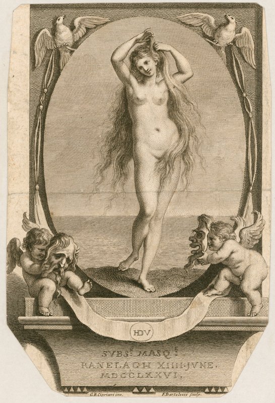 Admission Ticket to a Masquerade Ball at Ranelagh, London, 14 June 1776 by Giovanni Battista Cipriani