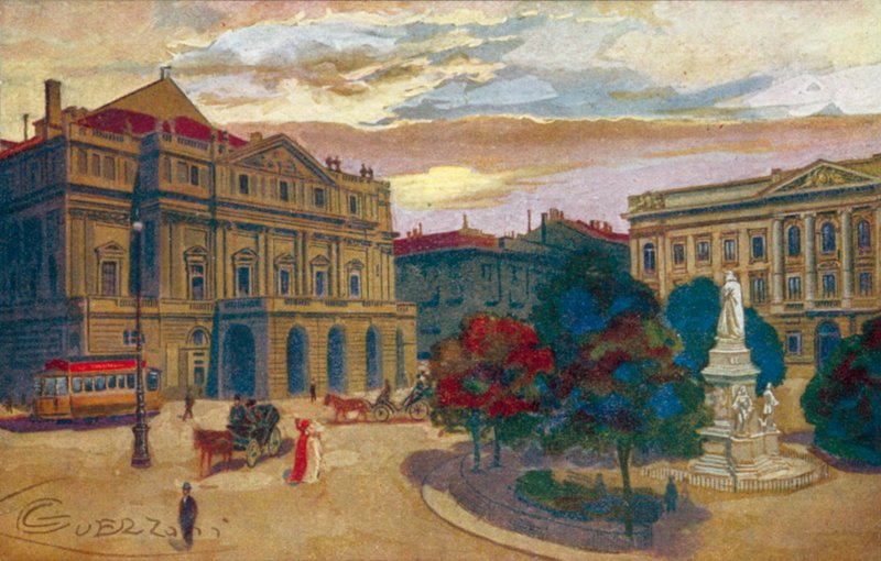 Milan: Piazza and Teatro della Scala by Giovanni Guerzoni