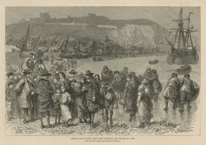 The Huguenots in England: French Huguenot Refugees Landing at Dover in 1685 by Godefroy Durand