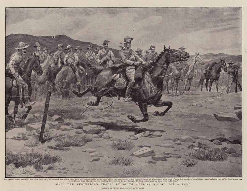 With the Australian Troops in South Africa, Riding for a Fall by Godfrey Douglas Giles