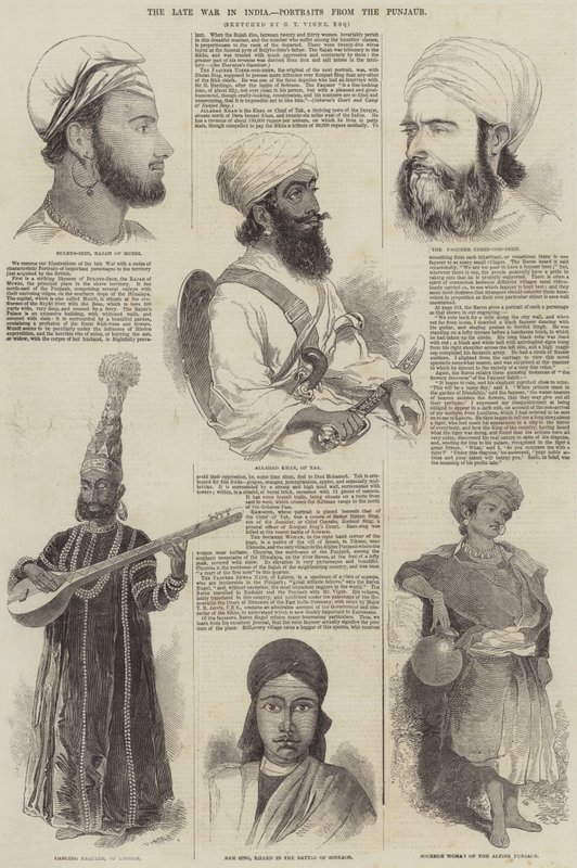 The Late War in India, Portraits from the Punjaub by Godfrey Thomas Vigne