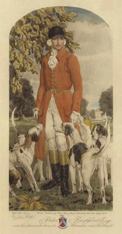 Peter Beckford Esq and his favourite hounds Shameless and Brilliant by Gordon Ross