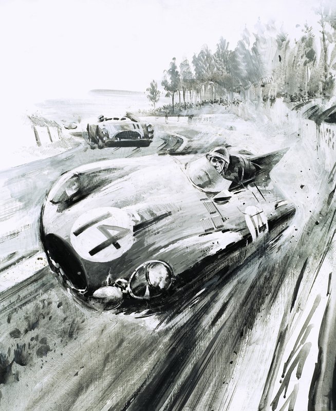 D-type Jaguar at the 1954 Le Mans by Graham Coton