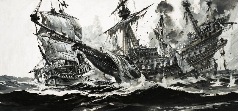 Unidentified sea battle by Graham Coton