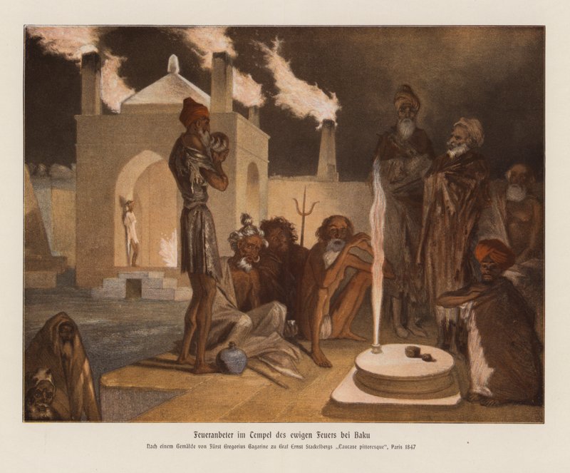 Worshippers at the Ateshgah of Baku by Grigori Grigorevich (after) Gagarin