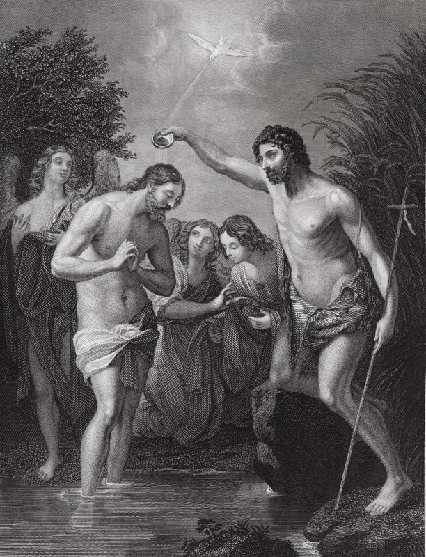St John Baptizing by Guido (after) Reni