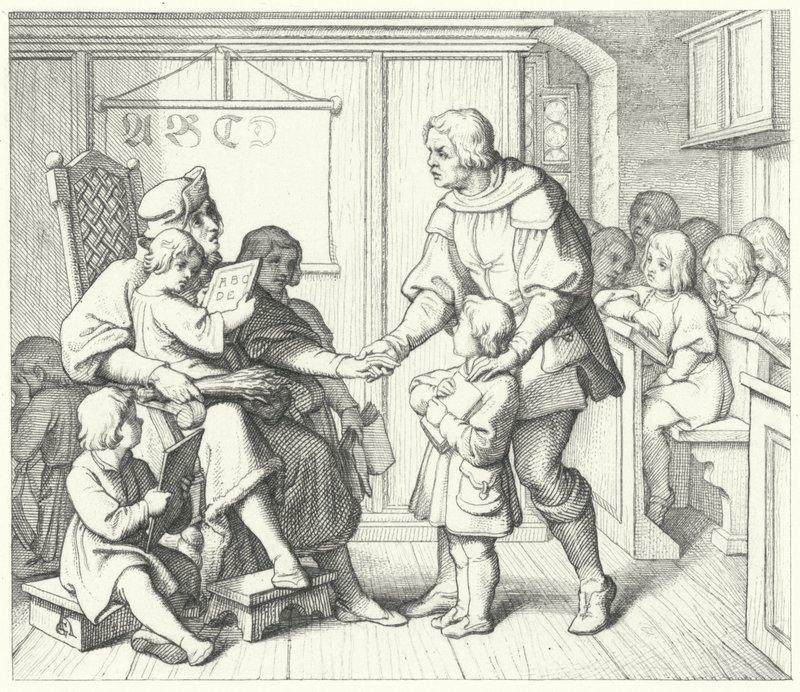 Martin Luther at school by Gustav Ferdinand Leopold Konig