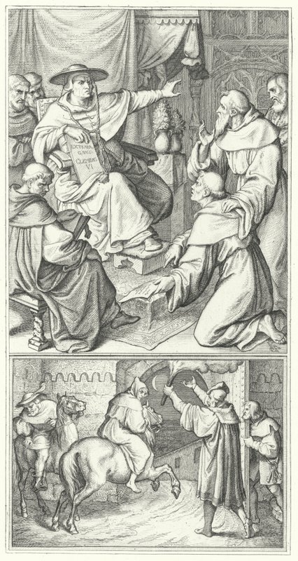 Martin Luther leaving the Pope
