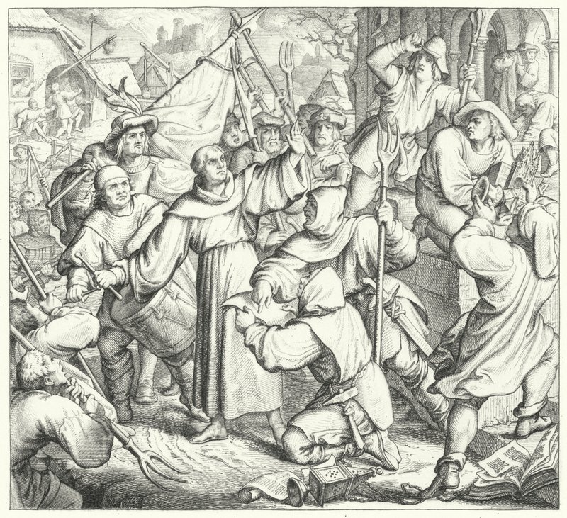 Martin Luther preaches against the rebels and the Peasants