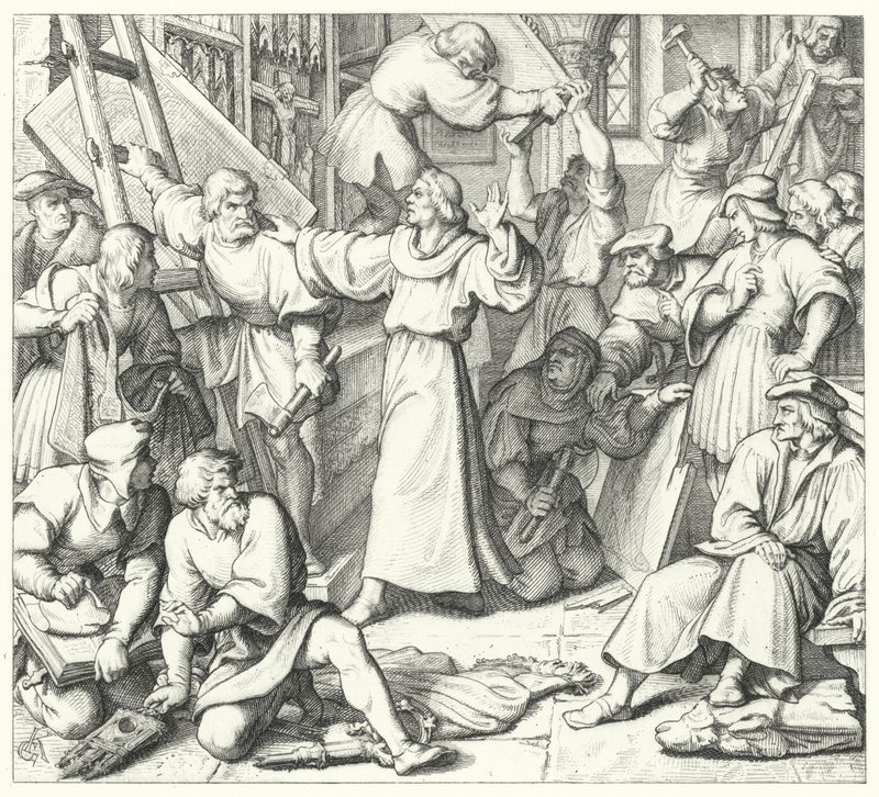 Martin Luther restrains the iconoclasts at Wittenberg by Gustav Ferdinand Leopold Konig