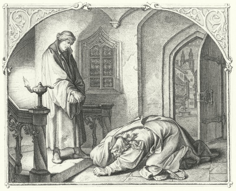 Martin Luther with the merchant Hans Kohlhase by Gustav Ferdinand Leopold Konig