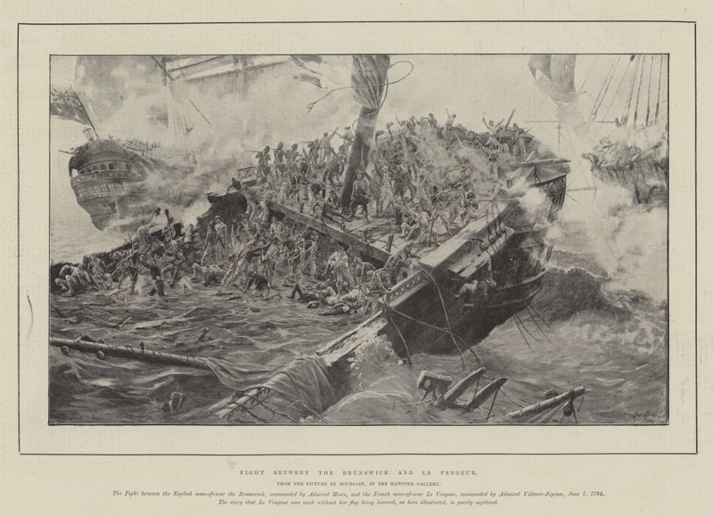Fight Between the Brunswick and Le Vengeur by Gustave Bourgain