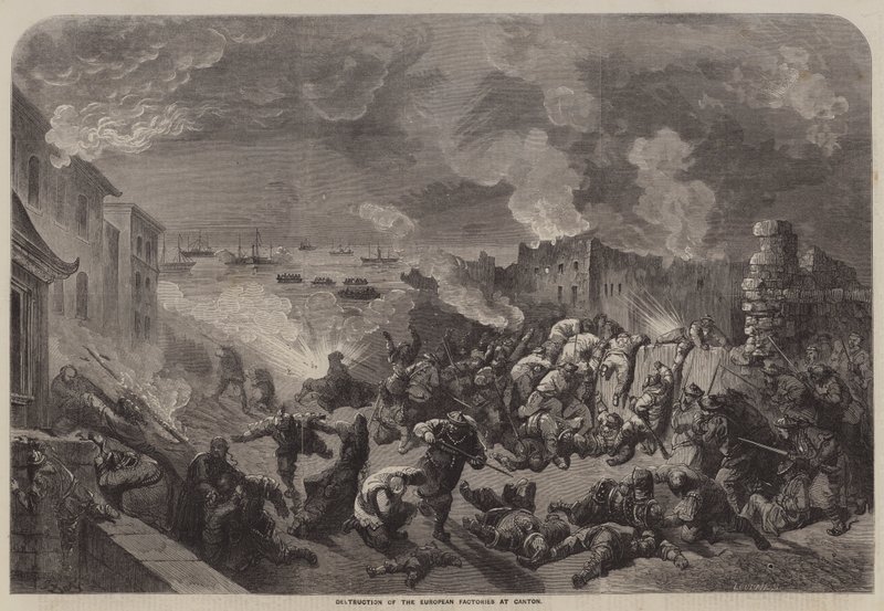 Destruction of the European Factories at Canton by Gustave Dore
