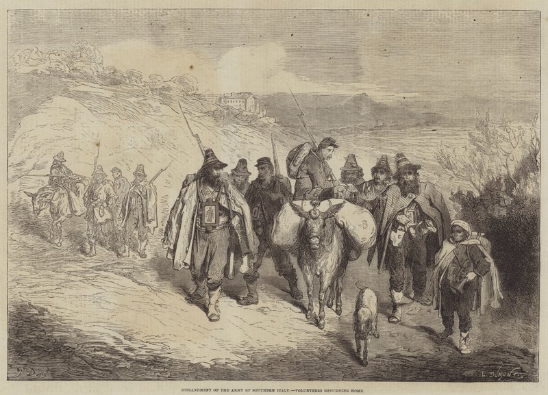 Disbandment of the Army of Southern Italy, Volunteers Returning Home by Gustave Dore