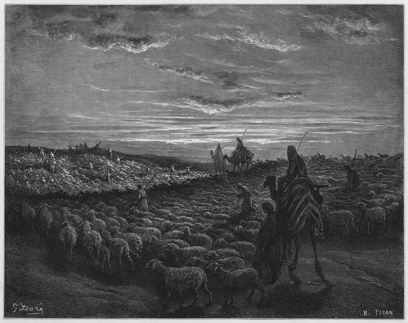 Abraham journeying into the Land of Canaan by Gustave Dore
