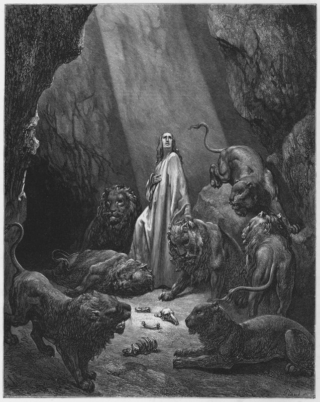 Daniel in the den of lions by Gustave Dore