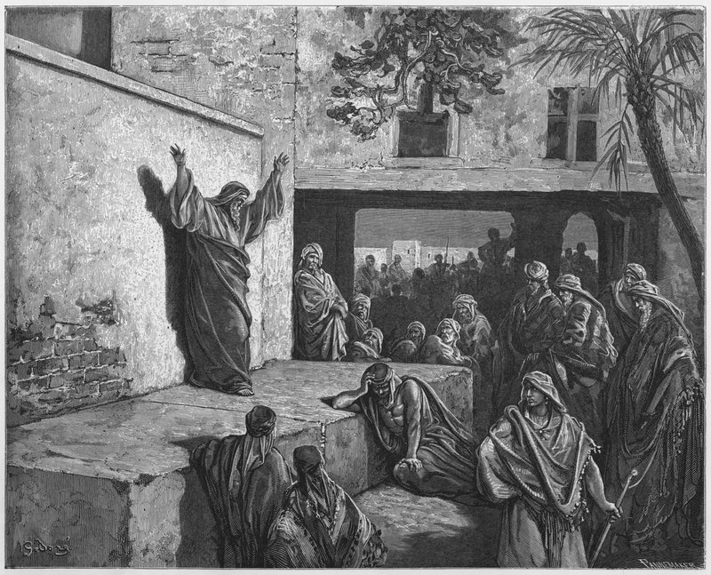 Micah exhorting the Israelites to repentance by Gustave Dore
