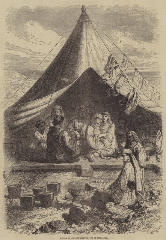 Family of Moorish Refugee Jews at Gibraltar by Gustave Janet
