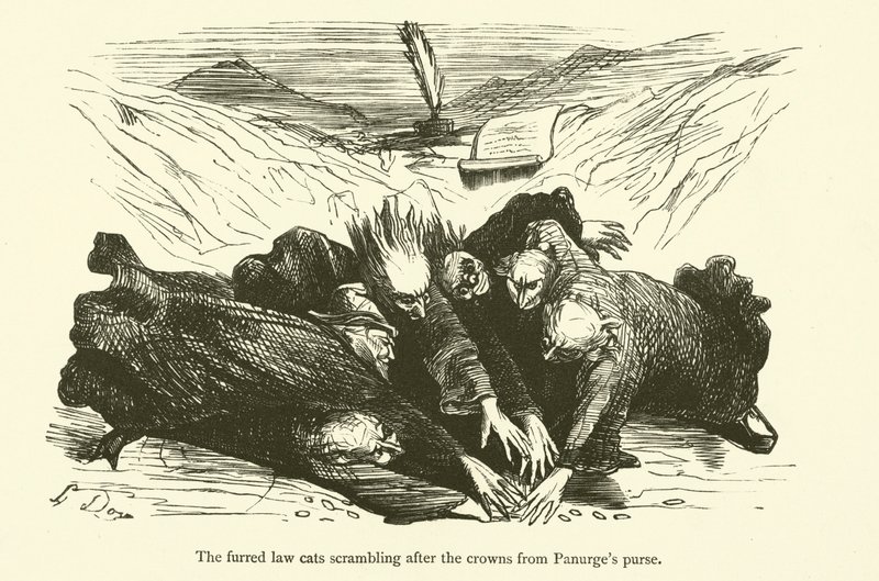 Illustration for the works of Rabelais by Gustave after Dore