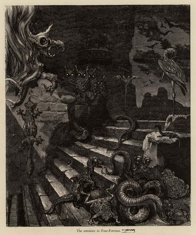 The Entrance to Fear-Fortress by Gustave after Dore