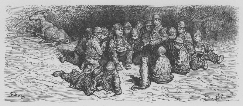 A Chicken Among Children, Derby Day by Gustave after Dore