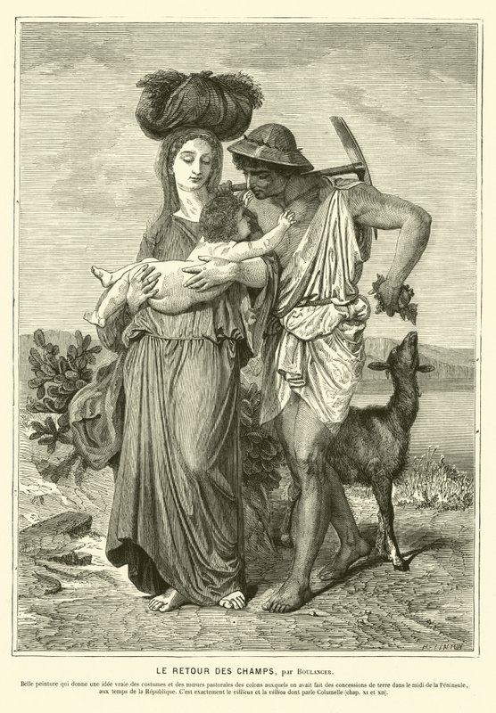 Ancient Roman peasants returning home after a day in the fields by Gustave Clarence Rodolphe Boulanger