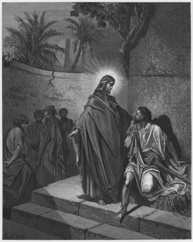 Jesus Healing the Man Sick of the Palsy by Gustave Dore