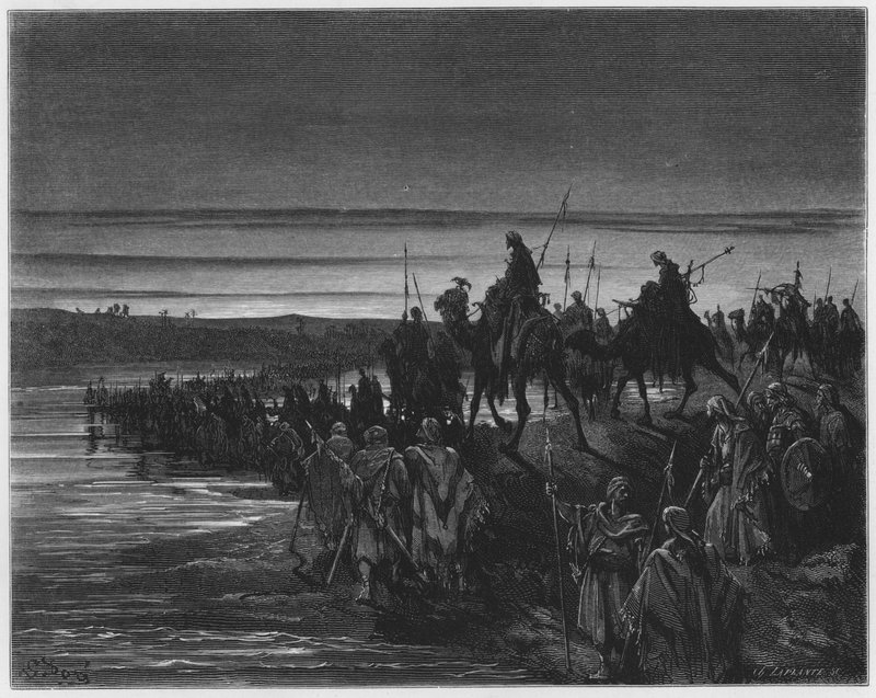 Gustave Dore Bible: The children of Israel crossing Jordan by Gustave Dore