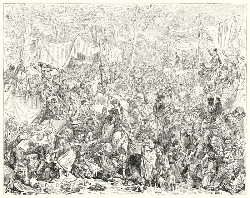 Arrival of Don Quixote at the wedding of Camacho and Quiteria by Gustave Dore