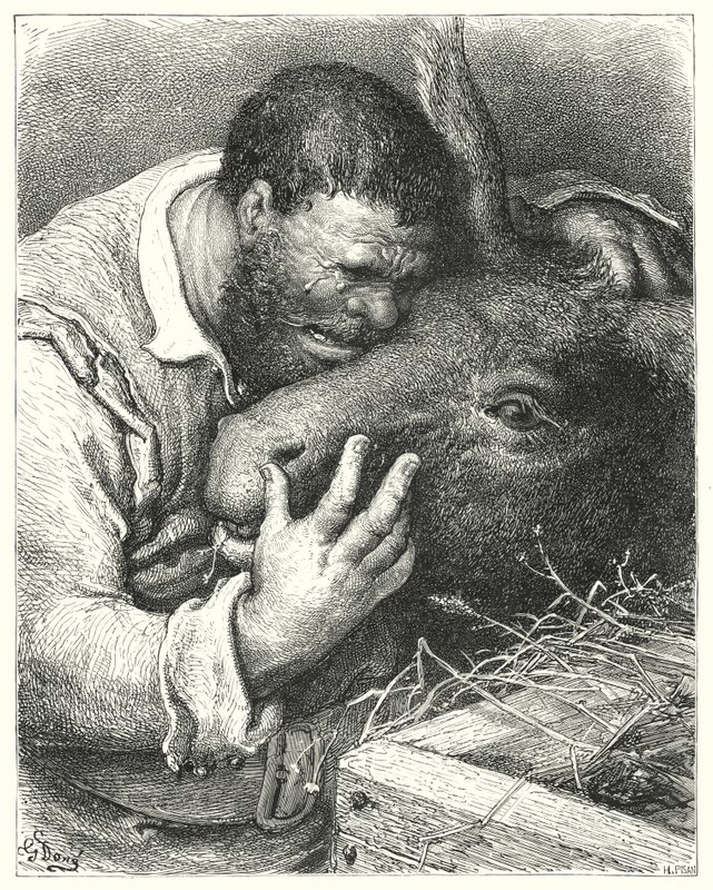 Come hither, said he, my friend; thou faithful companion and fellow-sharer in my travels and miseries by Gustave Dore