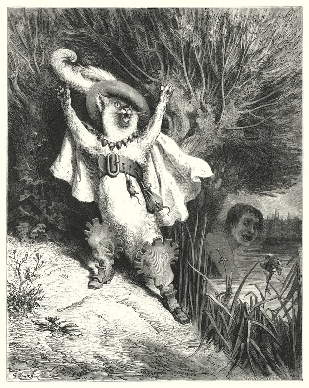 Puss In Boots (engraving) by Gustave Dore