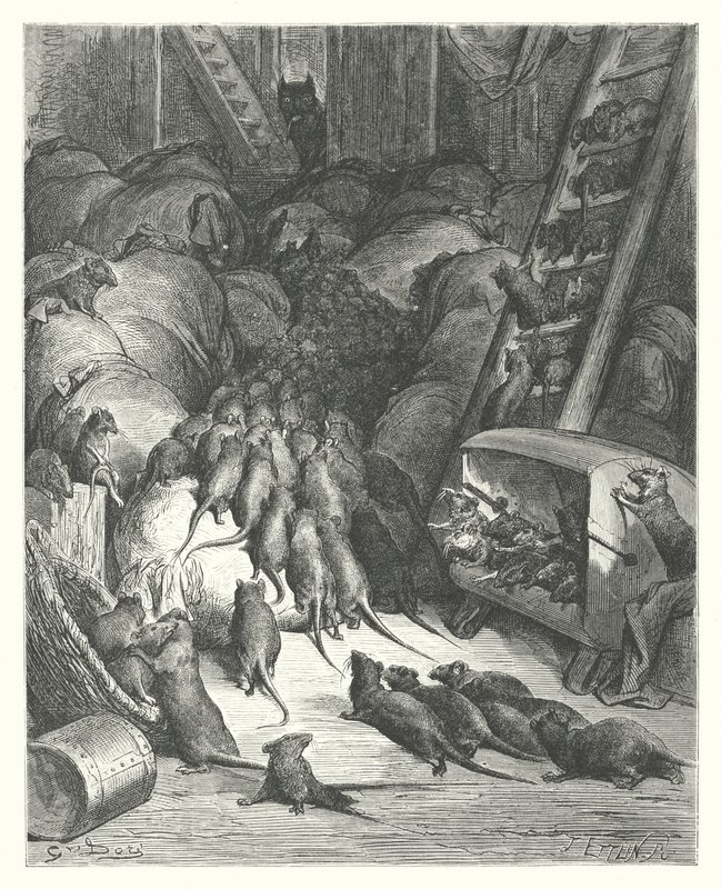 The Fables of La Fontaine: The League of the Rats by Gustave Dore