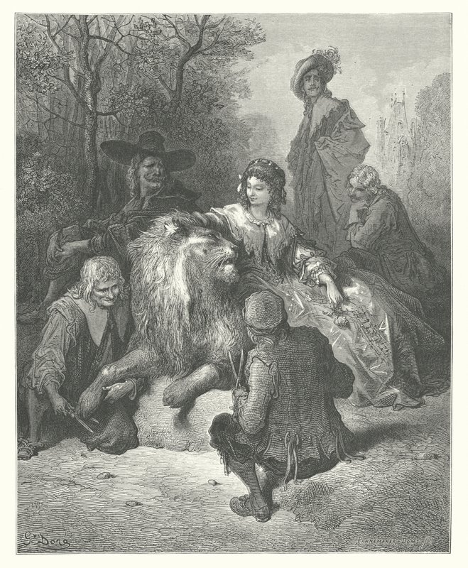 The Fables of La Fontaine: The Lion in Love by Gustave Dore