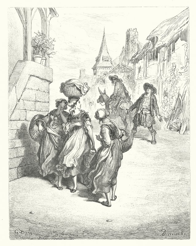 The Fables of La Fontaine: The Miller, his Son, and the Ass by Gustave Dore