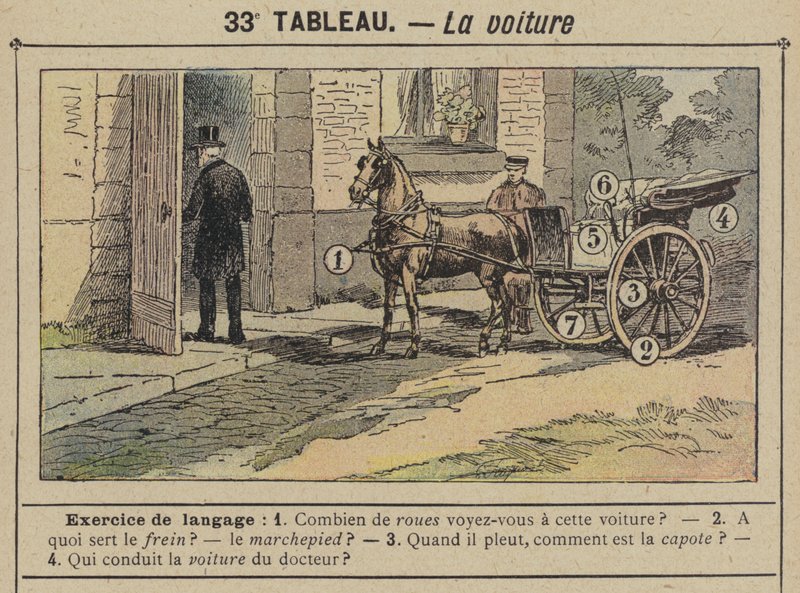 The Carriage (colour litho) by Gustave Fraipont