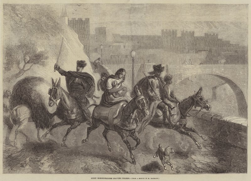 Gipsy Horsedealers Leaving Toledo by Gustave Janet