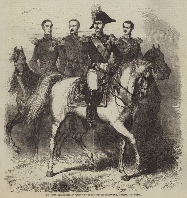 The Emperor Alexander of Russia, and the Grand Dukes Constantine, Nicholas, and Michael by Gustave Janet