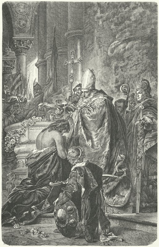 The baptism of Stephen I of Hungary by Gyula Benczúr