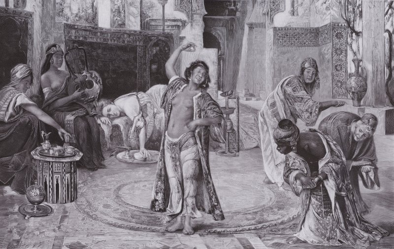 Entertainment in the harem by Gyula Tornai