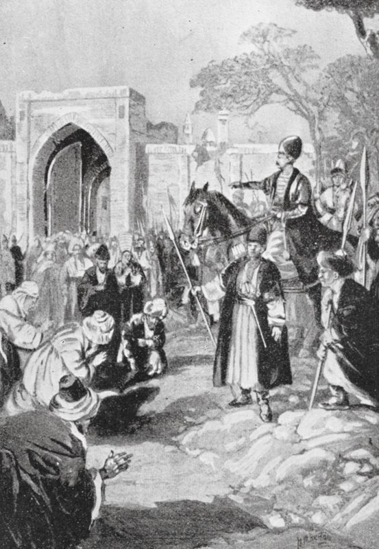 Bokhara opens its Gate to the Mongol Ogodai Khan, AD 1231 by H. M. (after) Burton