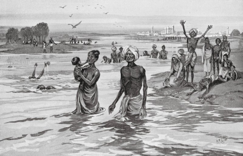 Famine Sufferers Drown Themselves in the Jamna by H. M. (after) Burton