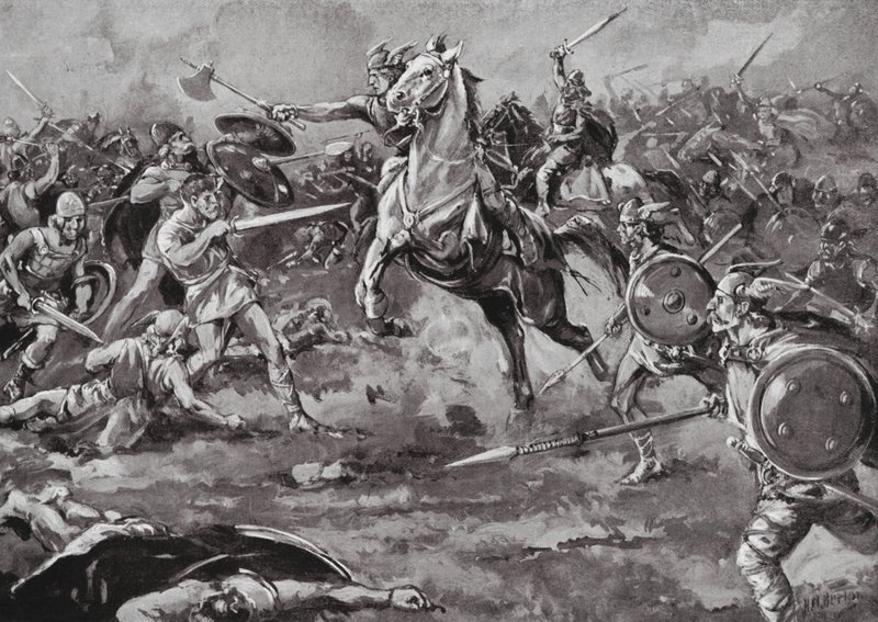 The Franks aid in defeating the Huns by H. M. (after) Burton