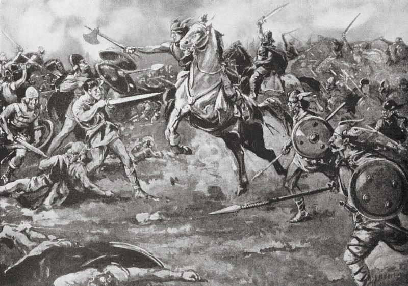 The Franks aid in defeating the Huns by H. M. (after) Burton