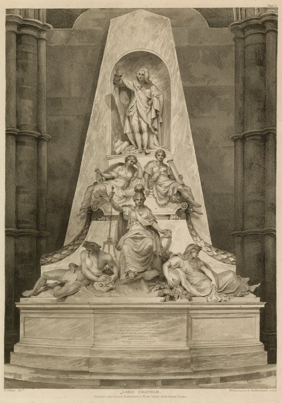 Monument to Lord Chatham at Westminster Abbey, London by H. Villiers