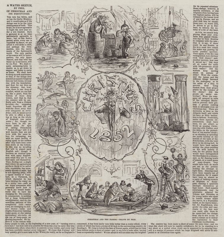 Christmas and the Floods by Hablot Knight Browne