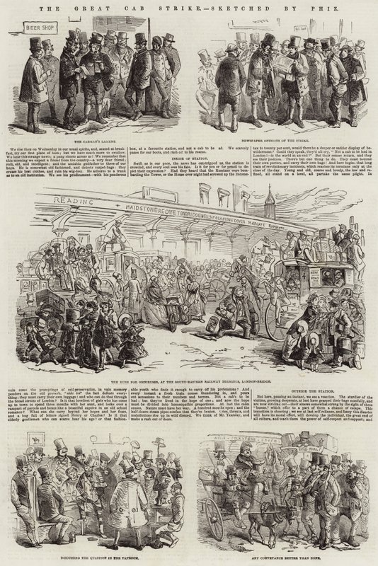 The Great Cab Strike by Hablot Knight Browne