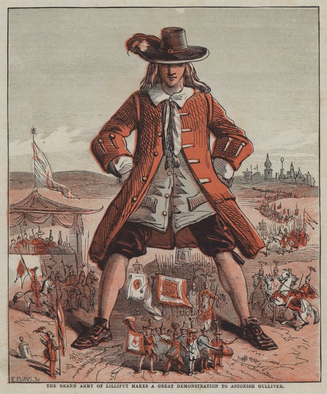 The Grand Army of Lilliput makes a great demonstration to astonish Gulliver by after Hablot Knight Browne